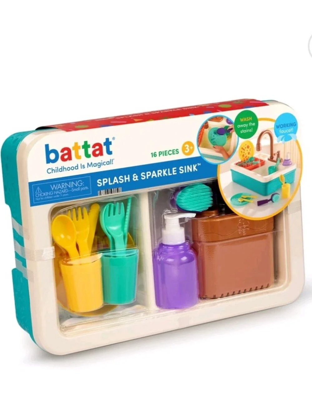 New Battat Splash & Sparkle Sink Kids Interactive Playset NIB